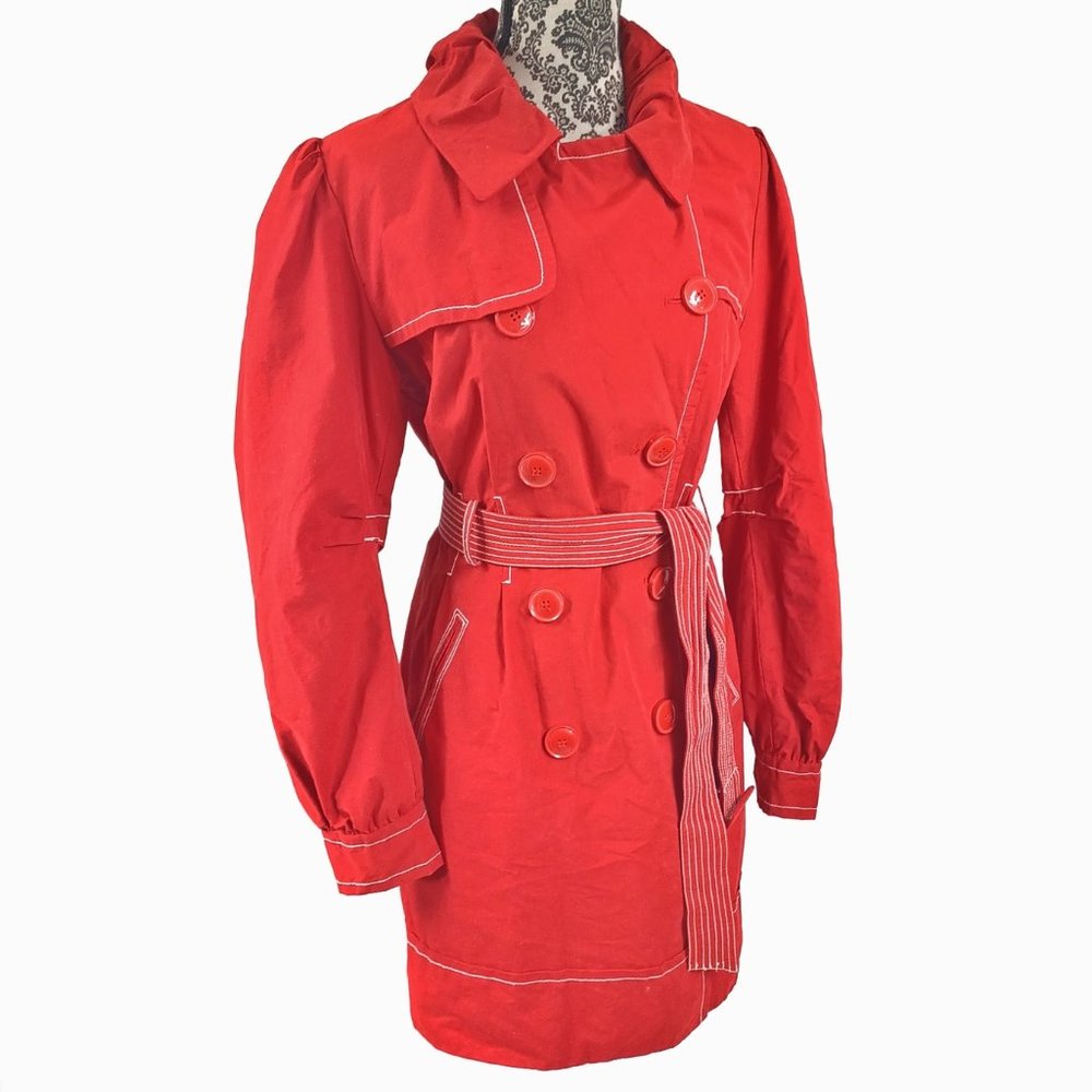 ESPRIT Trench Coat Double Breasted Cotton Blend  XL - Picture 2 of 4